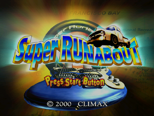 Super Runabout title screen for Sega Dreamcast